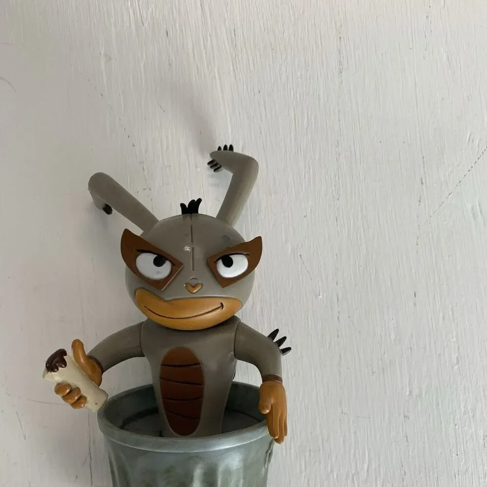 Vintage Rare Mucha Lucha Dumpster Diving Flea Action Figure With Rolling Action
